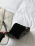 Leopard Pattern Square Bag With Wristlet