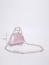 Mini Crocodile Embossed Chain Dome Bag