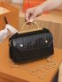 Crocodile Embossed Studded Decor Chain Square Bag