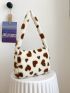 Heart Pattern Fluffy Baguette Bag