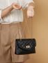 Quilted Turn-lock Flap Chain Square Bag