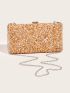 Stone Decor Chain Box Bag