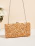 Stone Decor Chain Box Bag