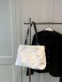 Ring Decor Fuzzy Shoulder Tote Bag