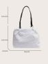 Ring Decor Fuzzy Shoulder Tote Bag