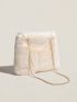 Minimalist Chain Fuzzy Shoulder Tote Bag