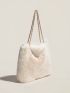 Minimalist Chain Fuzzy Shoulder Tote Bag