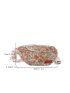 Letter Patch Decor Flower Embroidery Pattern Waist Bag