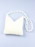 Mini Faux Pearl Decor Shoulder Bag