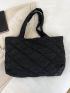 Quilted Pattern Shoulder Tote Bag