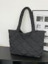 Quilted Pattern Shoulder Tote Bag