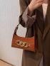 Minimalist Chain Decor Baguette Bag