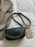 Chain Decor Quilted Flap Square Bag