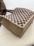 Checkered Pattern Shopper Bag