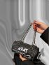 Graffiti Graphic Chain Bucket Bag