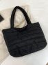 Quilted Pattern Shoulder Tote Bag