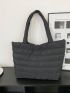 Quilted Pattern Shoulder Tote Bag