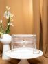 Faux Pearl Decor Transparent Flap Chain Square Bag