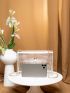 Faux Pearl Decor Transparent Flap Chain Square Bag