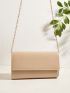 Minimalist Flap Chain Artificial Patent Leather Square Bag