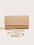 Minimalist Flap Chain Artificial Patent Leather Square Bag