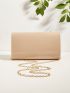 Minimalist Flap Chain Artificial Patent Leather Square Bag