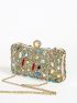 Mini Faux Pearl & Rhinestone Decor Box Bag