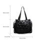 Reversible Geometric Quilted Shoulder Tote Bag