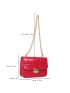 Mini Crocodile Embossed Chain Flap Square Bag