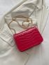 Mini Crocodile Embossed Chain Flap Square Bag