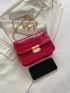 Mini Crocodile Embossed Chain Flap Square Bag