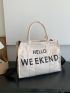 Letter Graphic Shopper Bag