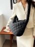 Argyle Quilted Hobo Bag