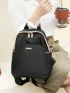 Mini Label Decor Functional Backpack