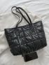 Metallic Quilted Detail Square Bag