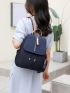 Minimalist Colorblock Flap Backpack