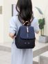 Minimalist Colorblock Flap Backpack