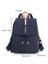 Minimalist Colorblock Flap Backpack