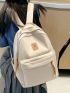 Letter Patch Decor Functional Backpack