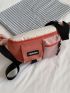 Color Block Letter Patch Decor Fanny Pack