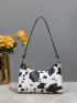 Cow Pattern Baguette Bag