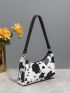 Cow Pattern Baguette Bag