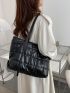 Metallic Quilted Detail Square Bag