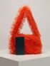 Neon Orange Fluffy Square Bag