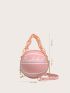 Mini Letter Graphic Ball Shaped Satchel Bag