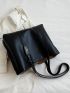 Minimalist Shoulder Tote Bag With Bag Charm