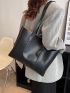 Minimalist Shoulder Tote Bag With Bag Charm