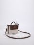 Mini Two Tone Twist Lock Flap Square Bag