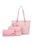 3pcs Geometric Pattern Tote Bag Set, Best Work Bag For Women