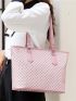 3pcs Geometric Pattern Tote Bag Set, Best Work Bag For Women